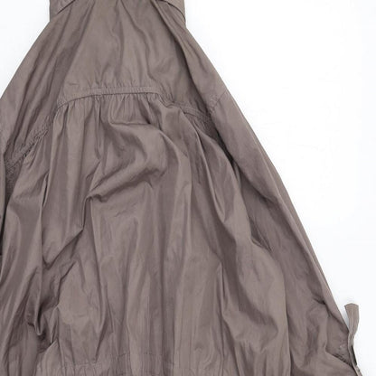 Warehouse Womens Brown Parka Coat Size 10 Zip - Hooded