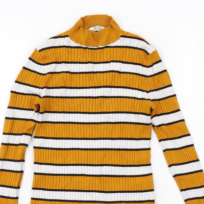 Womens UK Size XS Bershka Yellow Pullover Jumper