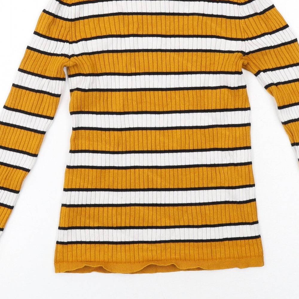 Womens UK Size XS Bershka Yellow Pullover Jumper