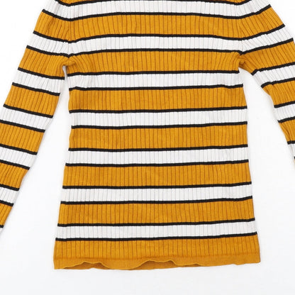 Womens UK Size XS Bershka Yellow Pullover Jumper