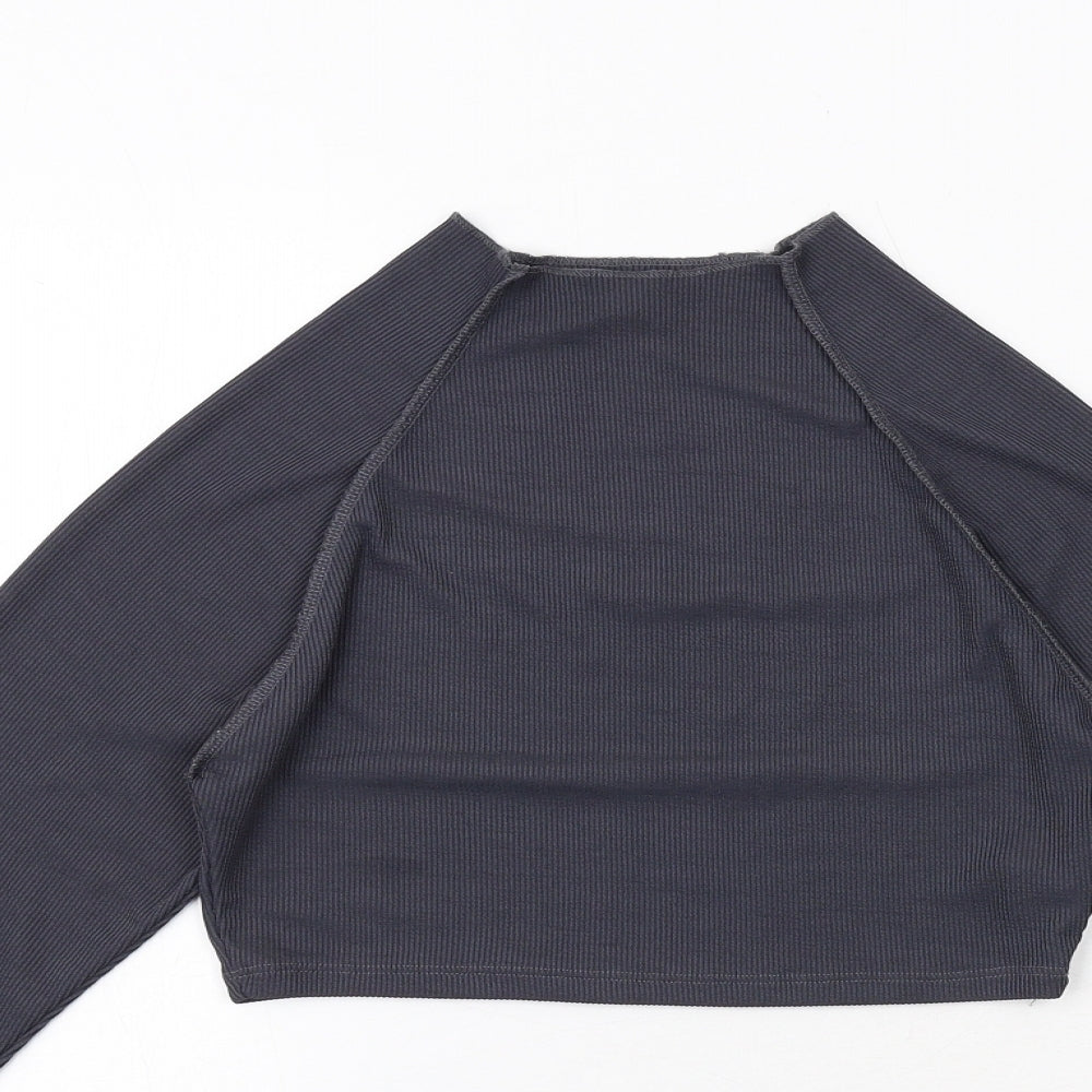 Womens UK Size 10 PRETTYLITTLETHING Grey Basic T-Shirt