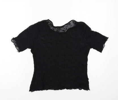 Womens UK Size 12 Marks and Spencer Black Basic T-Shirt