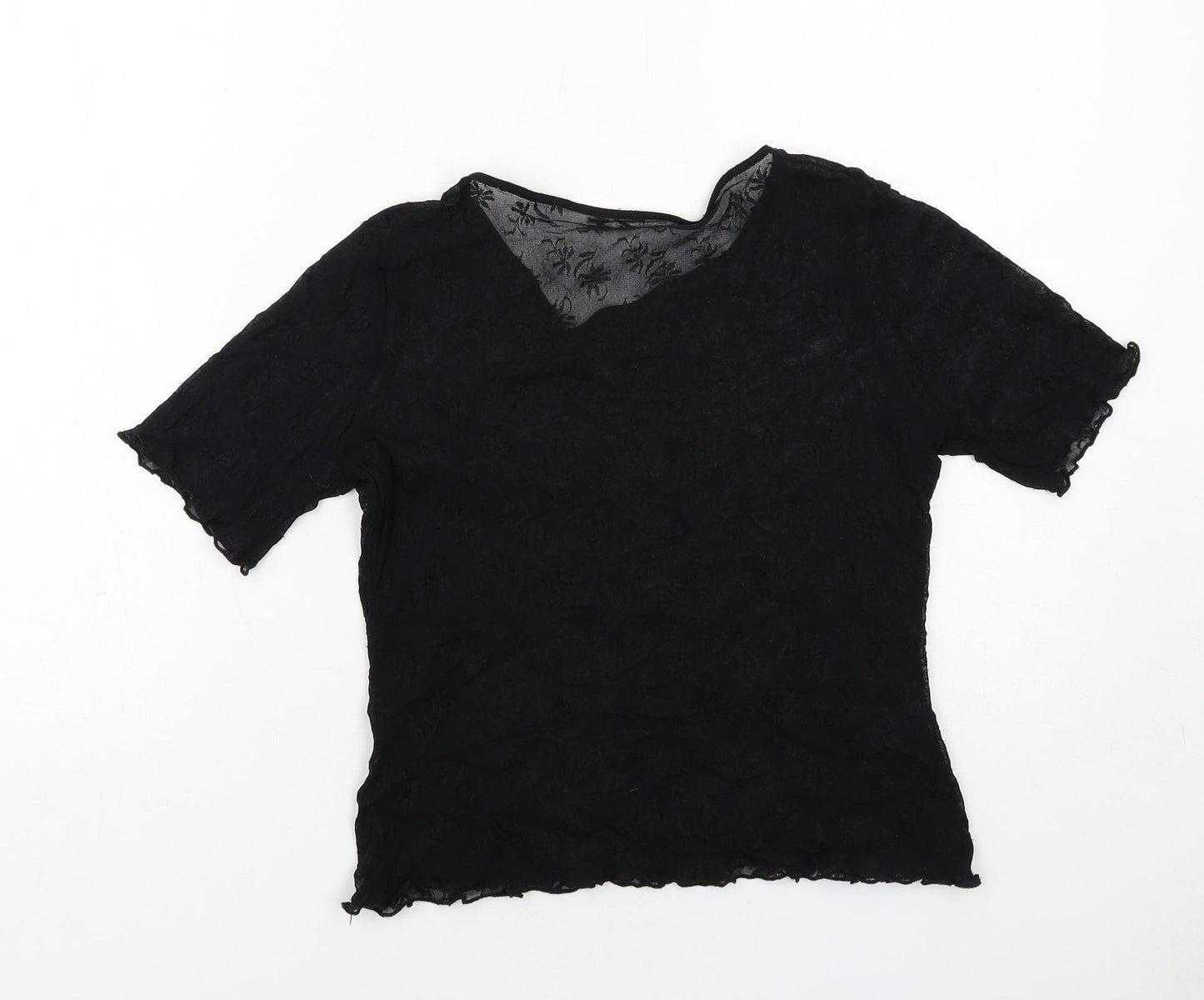 Womens UK Size 12 Marks and Spencer Black Basic T-Shirt