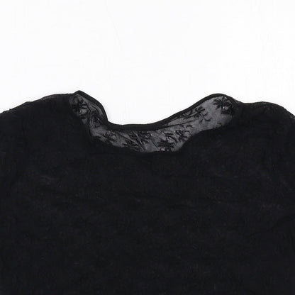 Womens UK Size 12 Marks and Spencer Black Basic T-Shirt