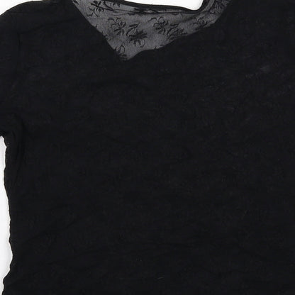 Womens UK Size 12 Marks and Spencer Black Basic T-Shirt