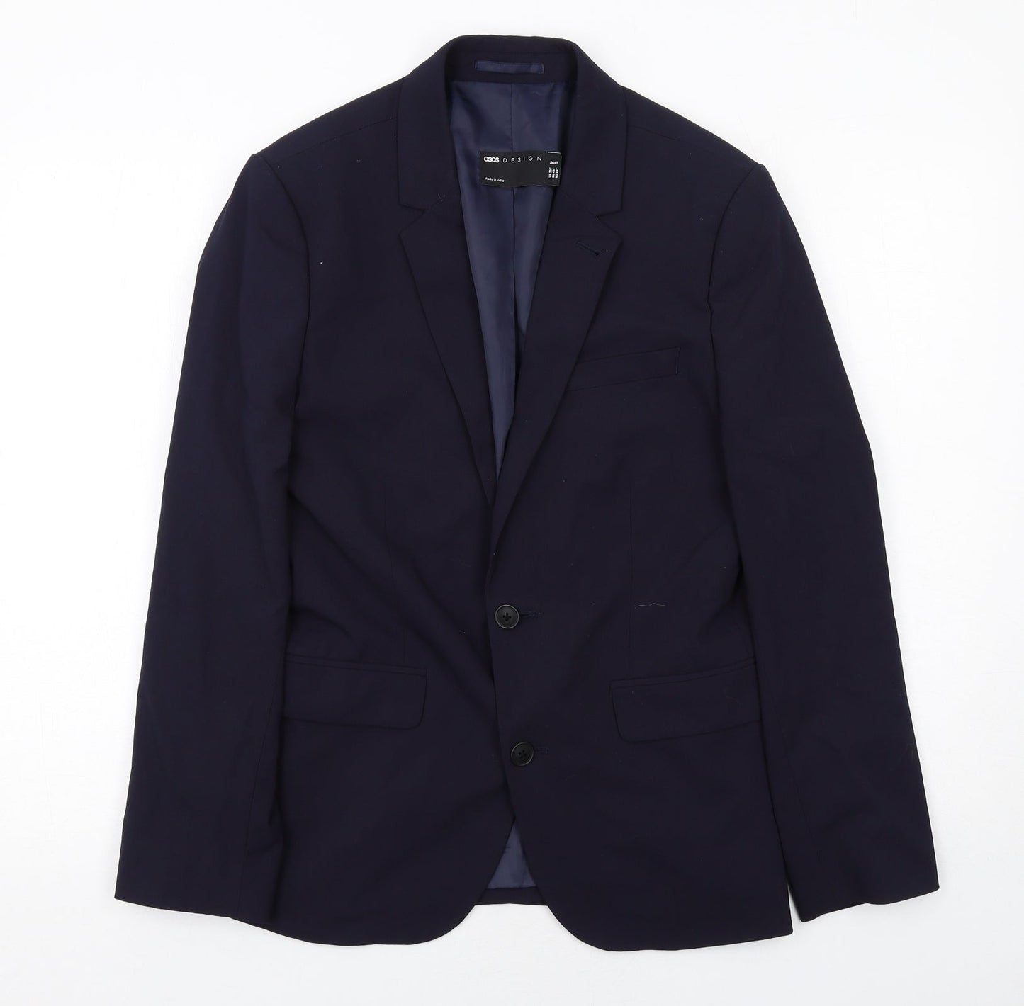 ASOS Mens Blue Polyester Jacket Suit Jacket Size 36 Regular