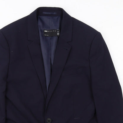 ASOS Mens Blue Polyester Jacket Suit Jacket Size 36 Regular