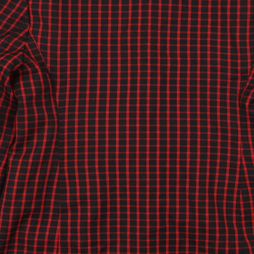 Klass Womens Red Geometric Jacket Size 10 Button