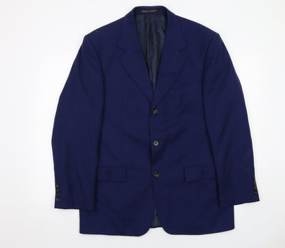 Mens UK Size 40 Marks and Spencer Regular Blue Suit Jacket