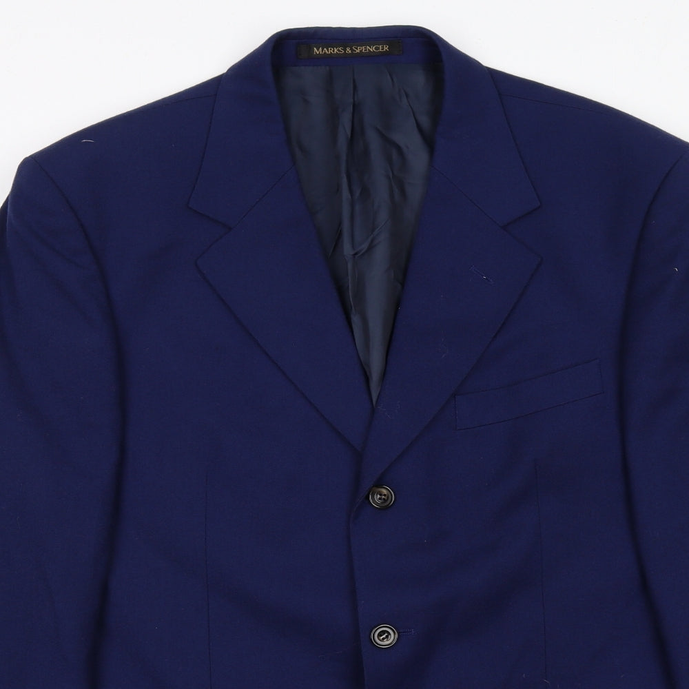 Mens UK Size 40 Marks and Spencer Regular Blue Suit Jacket