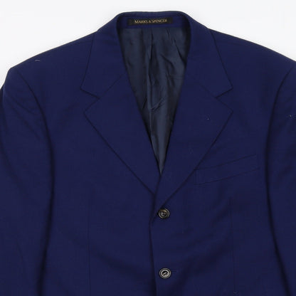 Mens UK Size 40 Marks and Spencer Regular Blue Suit Jacket