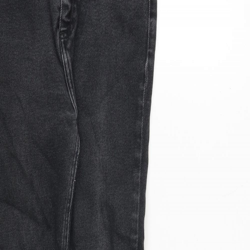 Zara Womens Grey Cotton Skinny Jeans Size 12 Regular Zip