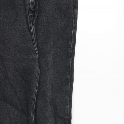 Zara Womens Grey Cotton Skinny Jeans Size 12 Regular Zip