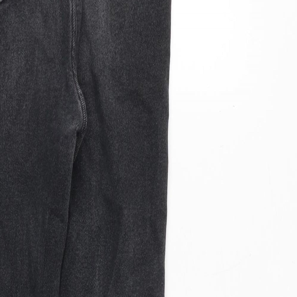Zara Womens Grey Cotton Skinny Jeans Size 12 Regular Zip
