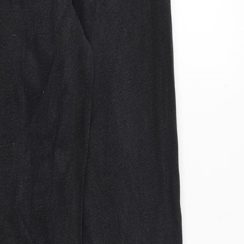 Zara Womens Grey Cotton Tapered Jeans Size 4 Regular Zip