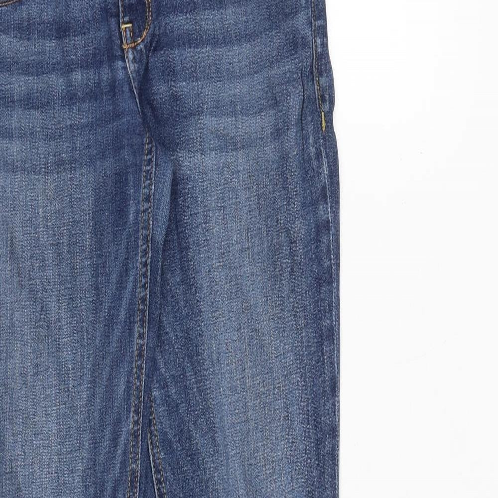 Hollister Womens Blue Cotton Straight Jeans Size 26 in Regular Zip - Frayed Hem