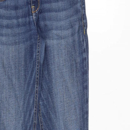 Hollister Womens Blue Cotton Straight Jeans Size 26 in Regular Zip - Frayed Hem