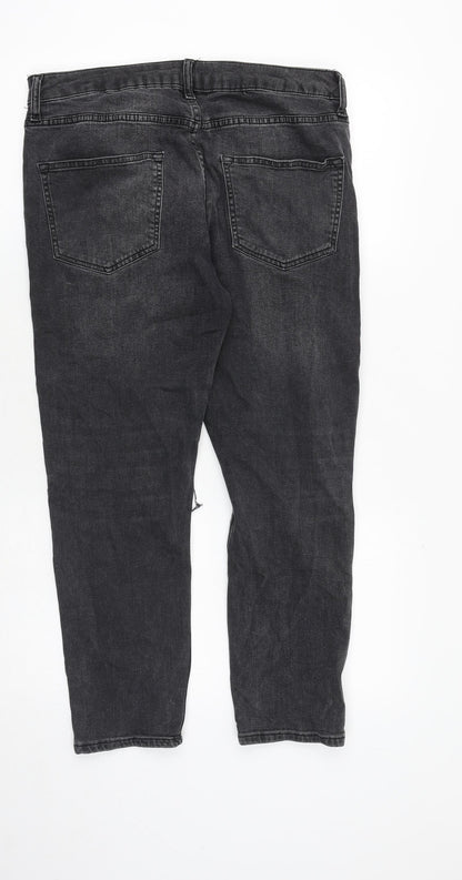 Mens UK Size 30 in Topman Regular Fit Tapered Grey Jeans