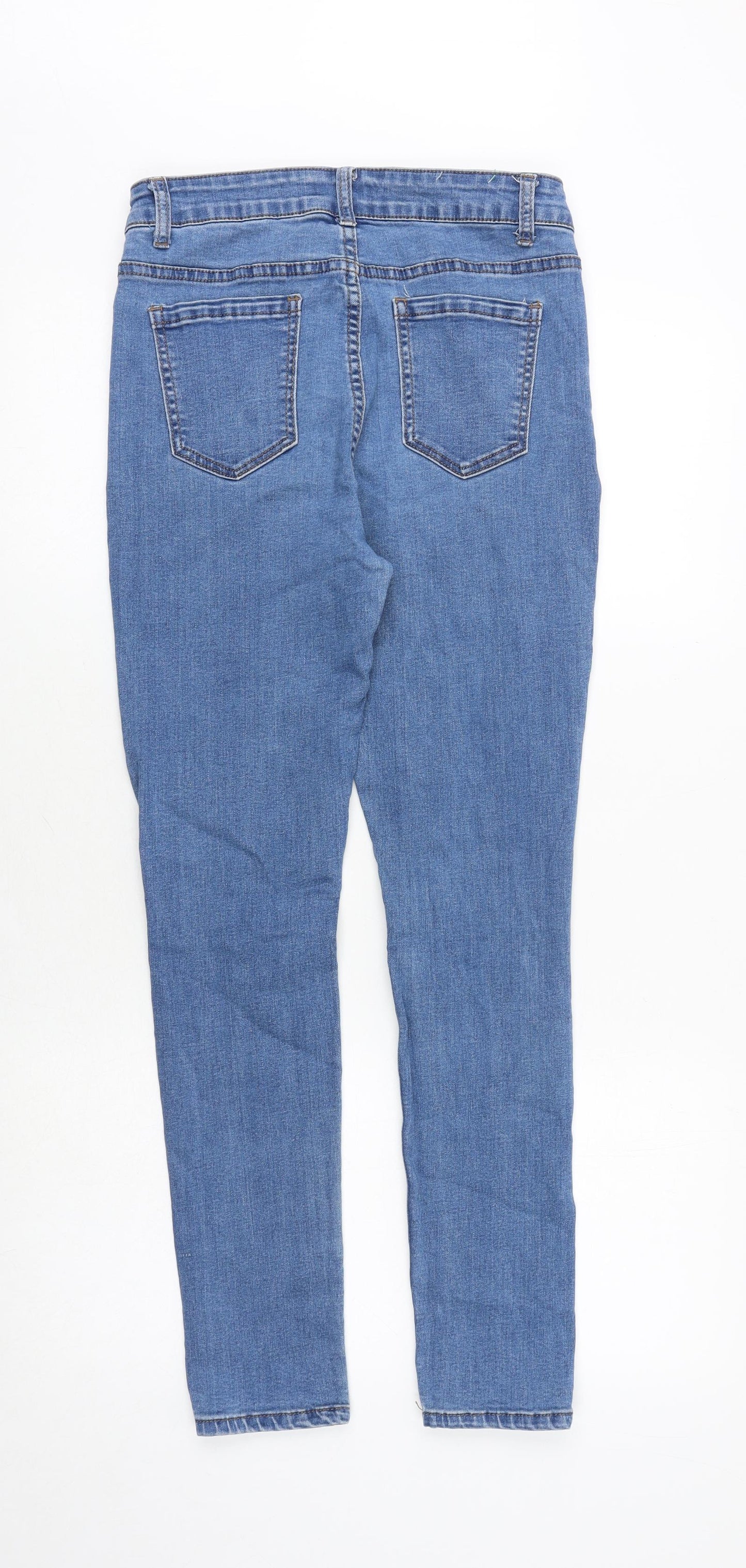 Womens UK Size 12 Momokrom Regular Fit Skinny Blue Jeans