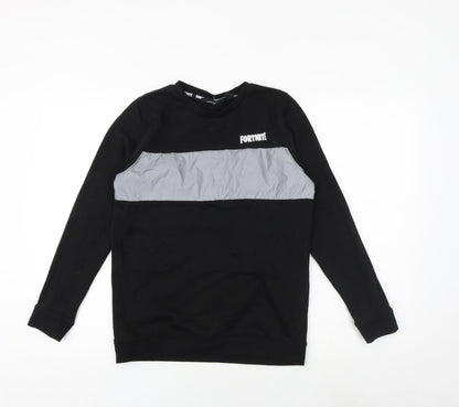 Fortnite Boys Black Cotton Pullover Sweatshirt Size L Pullover