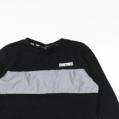 Fortnite Boys Black Cotton Pullover Sweatshirt Size L Pullover