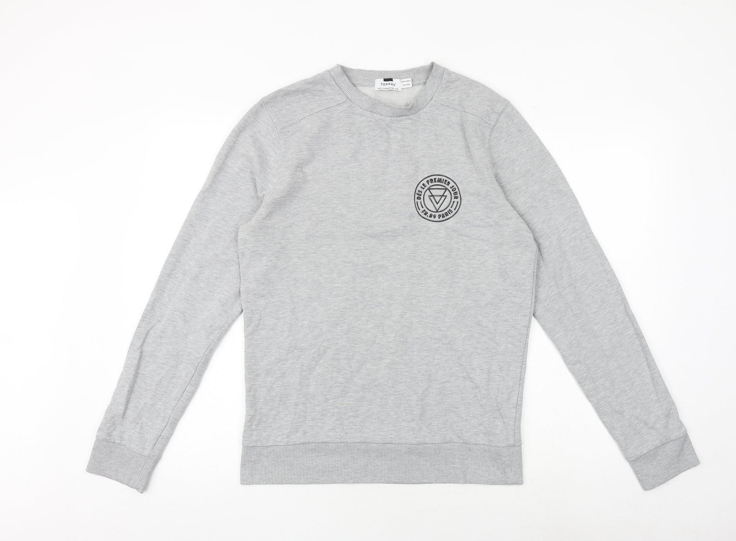 Topman Mens Grey Polyester Pullover Sweatshirt Size M