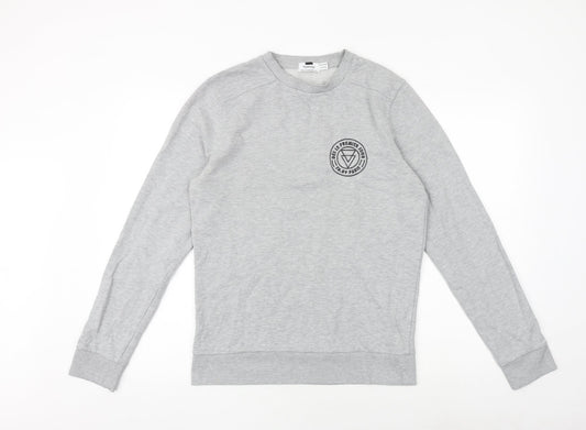Topman Mens Grey Polyester Pullover Sweatshirt Size M
