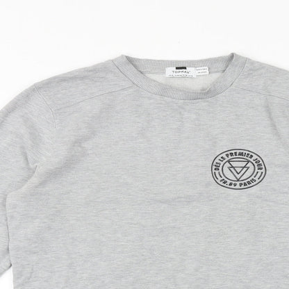 Topman Mens Grey Polyester Pullover Sweatshirt Size M