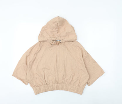 Select Womens Brown Cotton Pullover Hoodie Size L Pullover