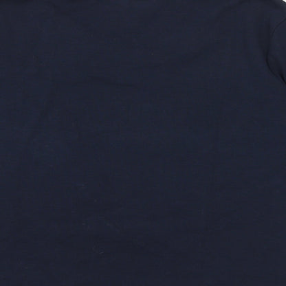 CC Womens Blue 100% Cotton Basic T-Shirt Size M Boat Neck