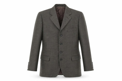 gianni ravanetti Mens Grey Geometric Polyester Jacket Suit Jacket Size 44 Regular