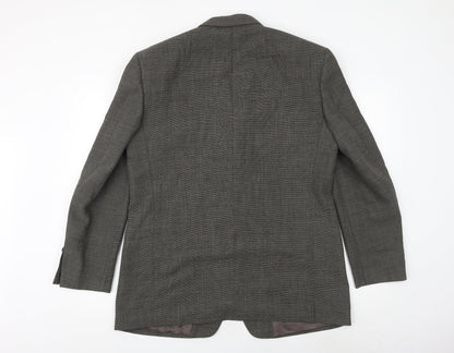 gianni ravanetti Mens Grey Geometric Polyester Jacket Suit Jacket Size 44 Regular