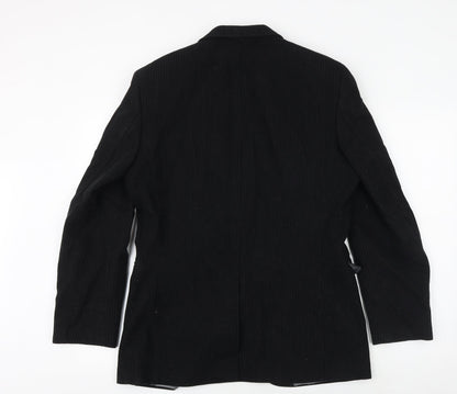 Avenue Mens Black Wool Jacket Suit Jacket Size 38 Regular