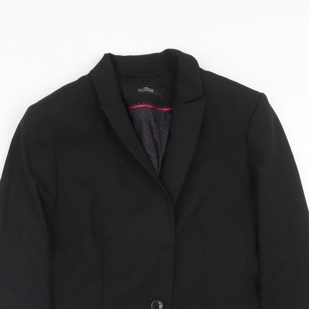 NEXT Womens Black Polyester Jacket Blazer Size 8