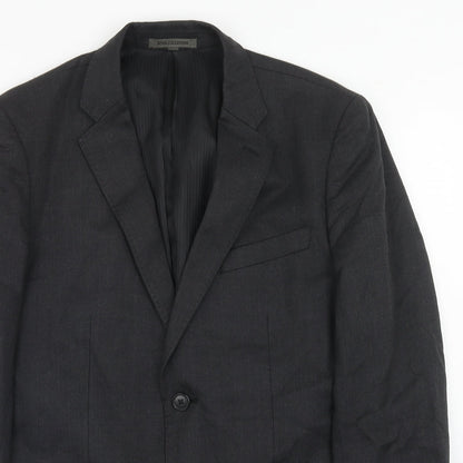 Wool Collection Mens Grey Wool Jacket Suit Jacket Size S Regular