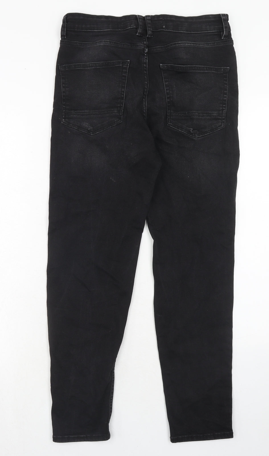 New Look Mens Black Cotton Skinny Jeans Size 30 in Regular Zip