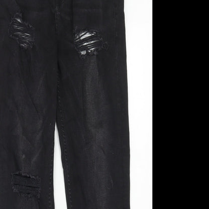 New Look Mens Black Cotton Skinny Jeans Size 30 in Regular Zip