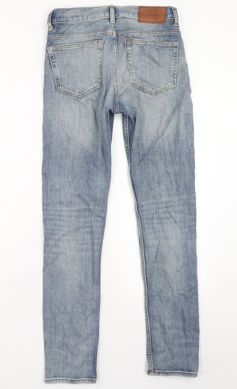 H&M Mens Blue Cotton Skinny Jeans Size 28 in Slim Button