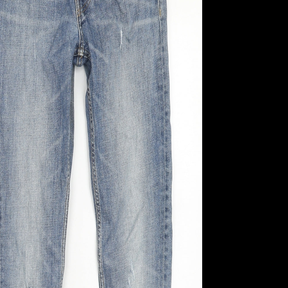 H&M Mens Blue Cotton Skinny Jeans Size 28 in Slim Button