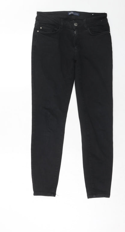 Zara Womens Blue Cotton Skinny Jeans Size 10 Regular Zip