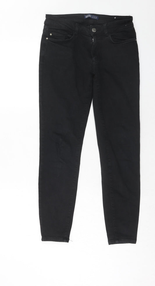 Zara Womens Blue Cotton Skinny Jeans Size 10 Regular Zip