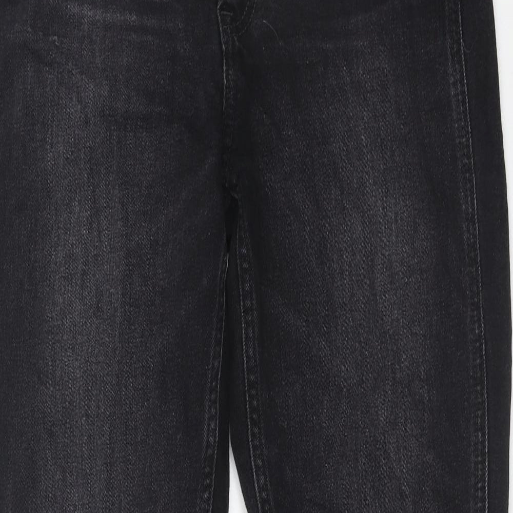 Gap Womens Black Cotton Skinny Jeans Size 27 in Regular Zip - Frayed Hem