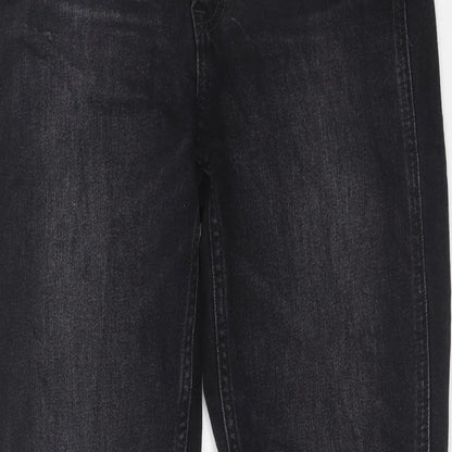 Gap Womens Black Cotton Skinny Jeans Size 27 in Regular Zip - Frayed Hem