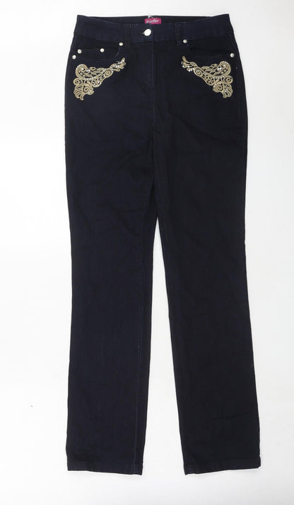 Together Womens Blue Cotton Skinny Jeans Size XS Regular Zip