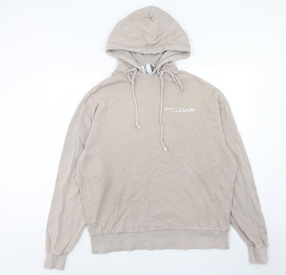 Mens UK Size XS COLLUSION Beige Pullover Hoodie