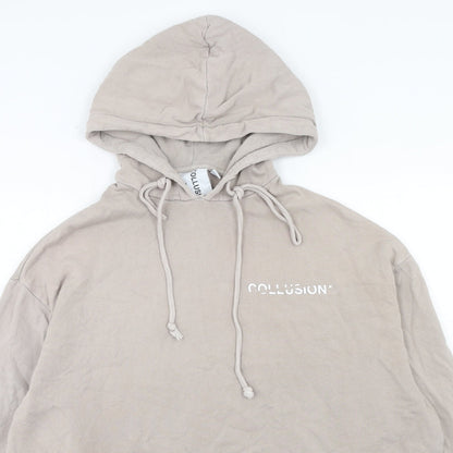 Mens UK Size XS COLLUSION Beige Pullover Hoodie