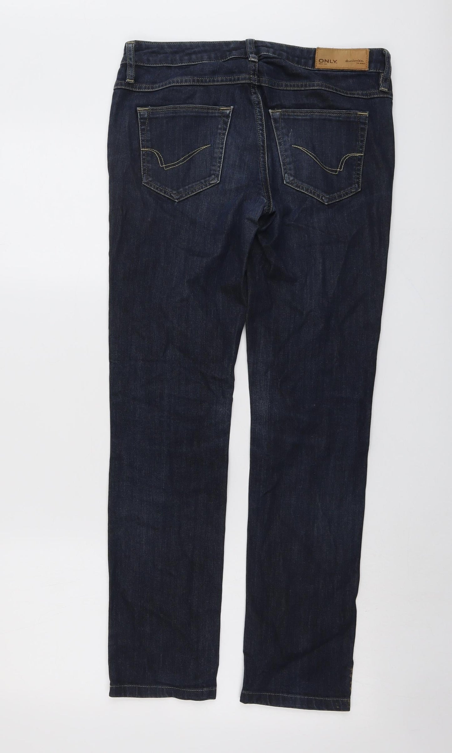 Only Womens Blue Cotton Straight Jeans Size 30 in L29 in Regular Button