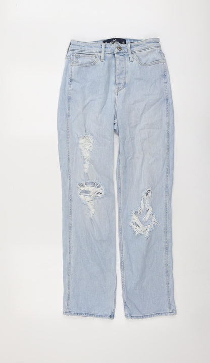 Hollister Womens Blue Cotton Mom Jeans Size 24 in L25 in Regular Button