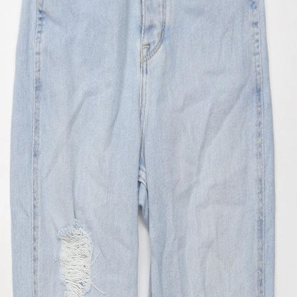 Hollister Womens Blue Cotton Mom Jeans Size 24 in L25 in Regular Button