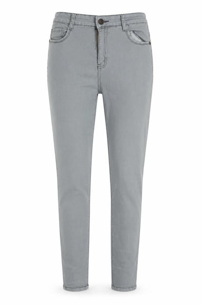 Momokrom Womens Grey Cotton Skinny Jeans Size 10 L25 in Regular Button